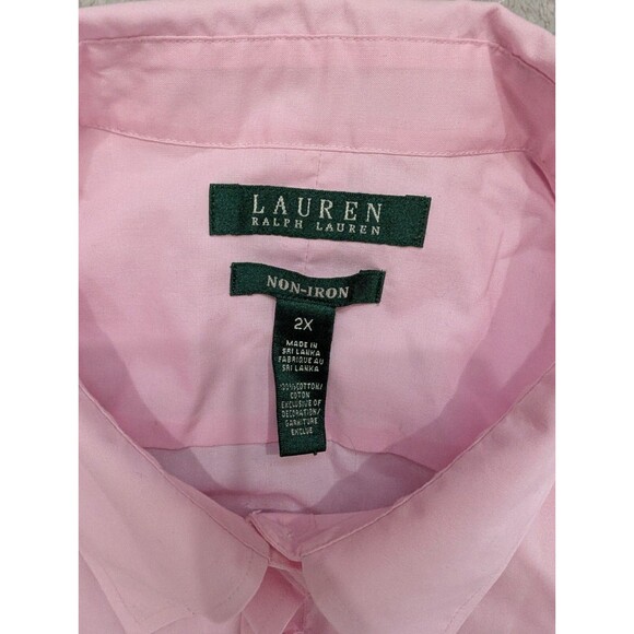 Lauren Ralph Lauren Pink Button Up Dress Shirt Non-Iron Classic Size XXL - Picture 4 of 8